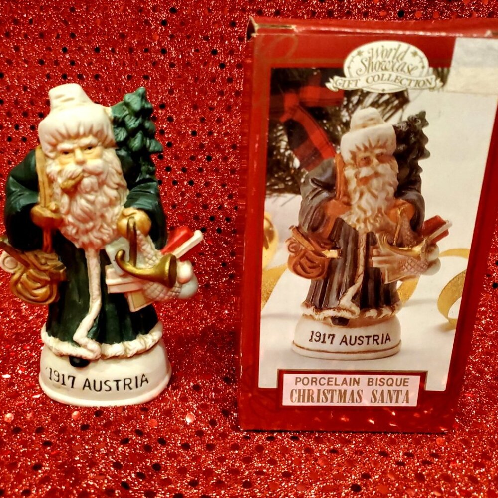 Collectible World Showcase Porcelain Bisque Christmas Santa 1917 AUSTRIA